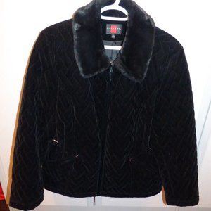 Gallery black winter jacket with fur collar US L